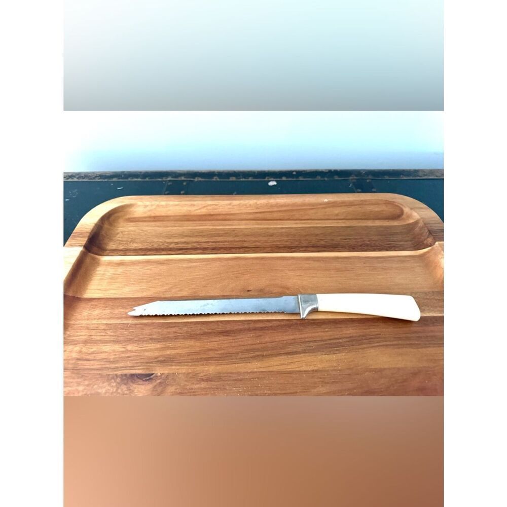 vintage faux bone handle bread knife sheffield england